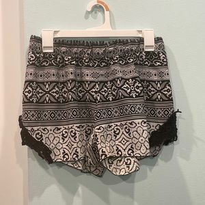 Black and white shorts